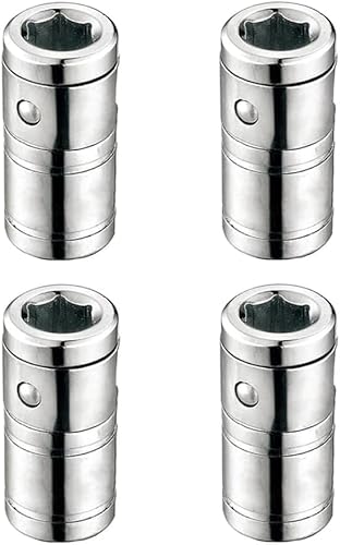 4 x 6,35 mm Vierkantantrieb auf 1/4-Zoll-Sechskant-Steckschlüssel-Bits, Konverter, Schraubendreher-Bit-Adapter, flache Stecknuss für Schraubendreher-Bit, Stecknuss-Adapter, Stufenbohrer von BUSSNISS