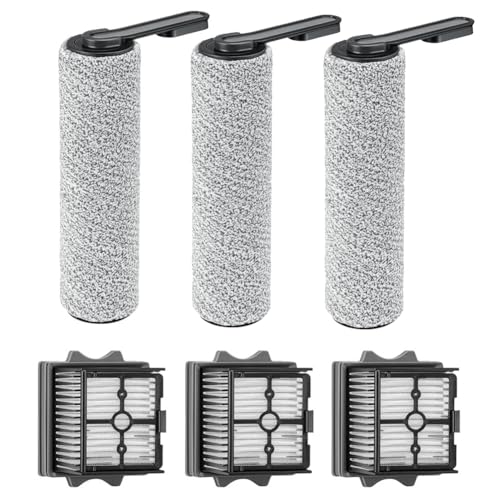 BUSSNISS 6 Stück Bürstenrollen und HEPA-Filter für Tineco für iFloor 3/Floor One S3/1.0 Nass-Trockensauger, 3 Rollen und 3 Filter von BUSSNISS