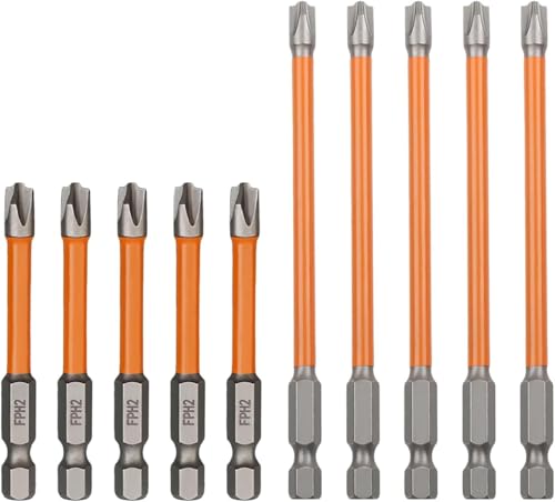HRC63 FPH2 Schlagschrauber-Bits, Elektriker-Kreuz- und Schlitz-Bits für Elektriker, 1/4-Zoll-Sechskantschaft-Schraubendreher-Bohrer, harte Stahl-Bits von BUSSNISS