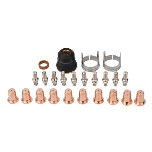 Plasmaschneidbrenner-Verbrauchsmaterialien, einschließlich Elektroden-Düsenspitzen, Schild-Cup-Führungsring für PT60 IPT60 Pro Cut 45 Taschenlampen-Zubehör, Ersatz-Set, 24 Stück von BUSSNISS