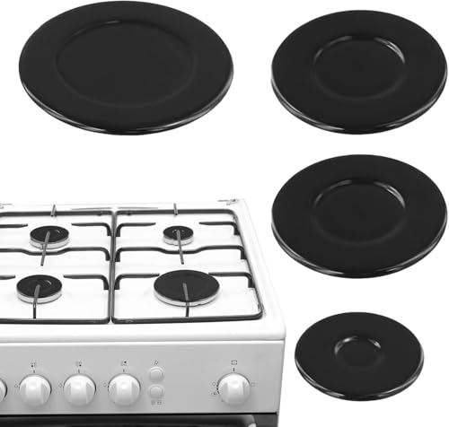 Verbessertes Gasherd-Brennerkappen-Set, 4-teiliges Ersatz-Set aus Metall, für Sabaf-Herde, inklusive 1 großen, 2 mittelgroßen, 1 kleinen Deckel von BUSSNISS