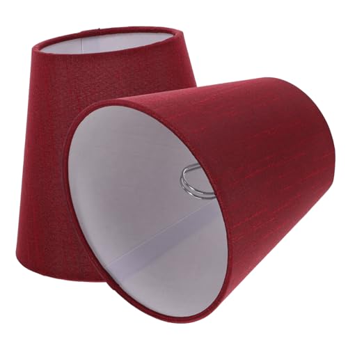 BUTIFULSIC 2 Stück Lampenschirm Wandlampe Stoff Lampenschirm Clip für Deckenlampe Kronleuchter Stehlampe Rund Bordeauxrot für Stilvolle Raumgestaltung von BUTIFULSIC
