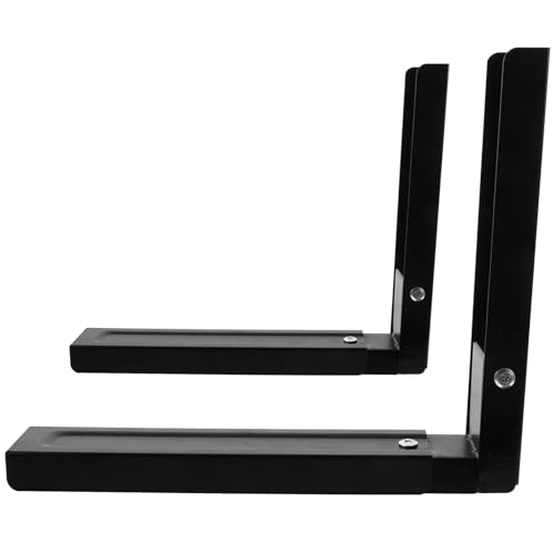 BUTIFULSIC 2 Stück Mikrowellen Wandhalterung Erweiterbare Mikrowellenhalterung Teilig Platzsparendes Design für Verschiedene Mikrowellengrößen Schwarz von BUTIFULSIC