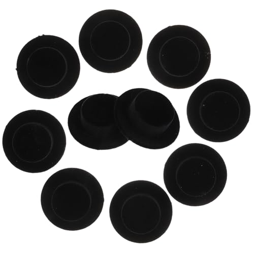 BUTIFULSIC 20 Stück Miniaturhut DIY Puppenhüte für Weihnachtsdekoration Flockmaterial Schwarz für Bastelprojekte und Fotografie von Puppen von BUTIFULSIC