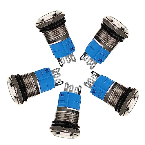 BUTIFULSIC 5Stücke Metall LED Ringschalter Wasserdichte Druckknopfschalter mit Silberlegierungskontakt für Robuste Anwendungen BUTIFULSIC 5Stücke Metall LED Ringschalter Wasserdichte Druckknopfschalter mit Silberlegierungskontakt für Robuste Anwendungen von BUTIFULSIC