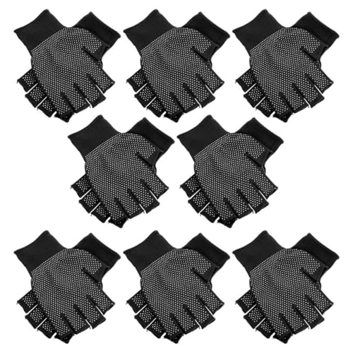 BUTIFULSIC 8 Paare -Fingerhandschuhe tragbare Fäustlinge Tragbare Arbeitshandschuhe Arbeiten Sie leichte Handschuhe Fäustlinge laufen Handschuhe für den Garten PVC Schwarz von BUTIFULSIC