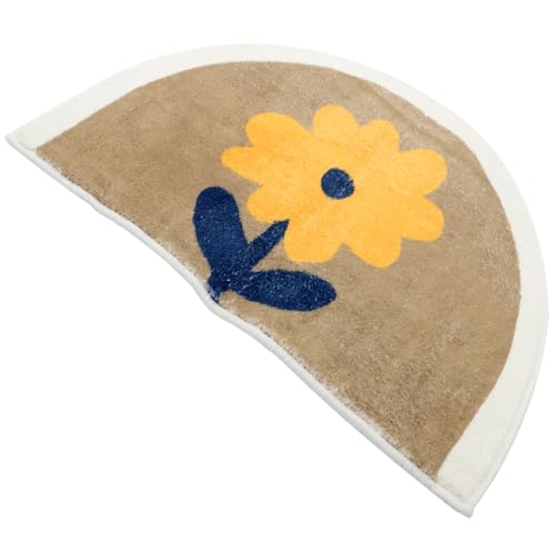 BUTIFULSIC Badezimmermatte rutschfest und Waschbar Halbrunde Badematte Camel aus Dicker Samtiger Mikrofaser Dekorative Fußmatte für Bad Küche und Schlafzimmer von BUTIFULSIC