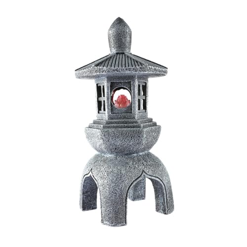 BUTIFULSIC Solar Pagodenlaterne Resin Charmante Gartenstatue für Outdoor Dekoration für Terrasse und Gartenbereich Solarleuchte mit Einzigartigem Zen Design von BUTIFULSIC