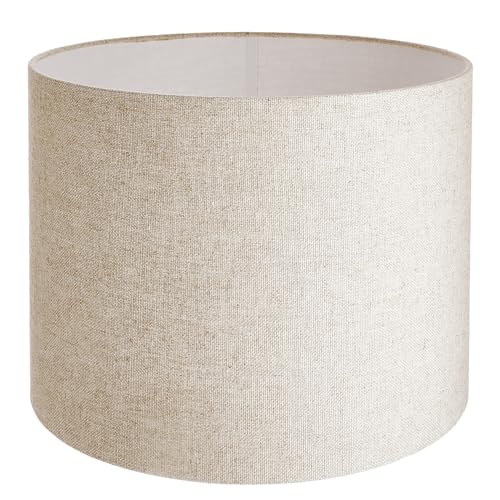 BUTLERS 2er Set Lampenschirm Leinenstoff Ø40xH30cm Leinen -TANA- Leuchtenschirm für Tischlampe, Lampenfuß, Hängeleuchte | Lichtschirm für Regal, Sideboard, Couchtisch von BUTLERS