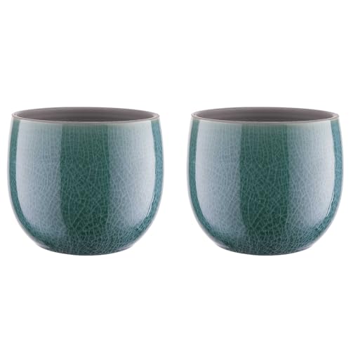 BUTLERS (2 Stück Blumentopf Ø 14cm Steingut -TERRANO- Pflanzentopf für innen und außen | Übertopf zur Dekoration von Balkon, Küche, Fensterbank, Pflanzregal, Wohnzimmer von BUTLERS
