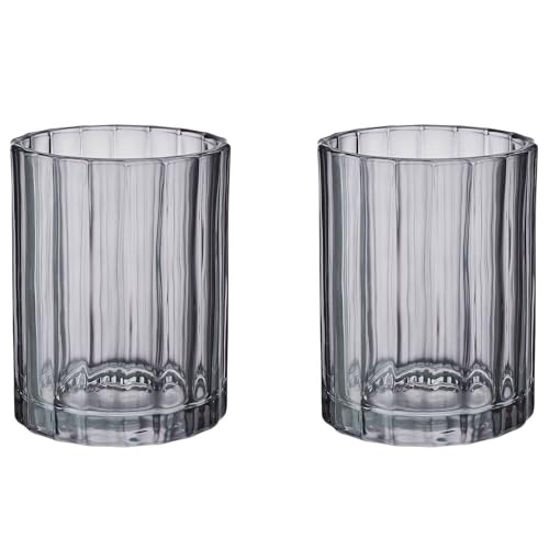 BUTLERS (2 Stück Zahnputzbecher Glas - TOCIA - Strukturiertes anthrazit getönter Mundspülbecher | Bad Accessoires | Vintage 20er Jahre Stil | Zahnputzhalter für Badezimmer & Gäste-WC BUTLERS (2 Stück Zahnputzbecher Glas - TOCIA - Strukturiertes anthrazit getönter Mundspülbecher | Bad Accessoires | Vintage 20er Jahre Stil | Zahnputzhalter für Badezimmer & Gäste-WC von BUTLERS