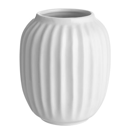BUTLERS (4 Stück Blumenvase LIV weiße Keramik bauchige Vase Ø10cm 12,5cm hoch | Vintage Deko-Vase für Pampasgras und Trockenblumen | Vase für Tischdeko oder als Buchvase von BUTLERS
