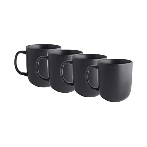 BUTLERS 4er Set Tassen mit Henkel 400ml Steinzeug -CASA NOVA- Teetassen Kaffeetassen Kakaotassen Cappuccinotassen in modernem, minimalistischem Design | Spülmaschinen- und mikrowellenfest von BUTLERS