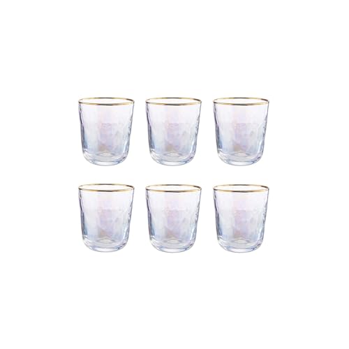 BUTLERS 6er Set Trinkgläser mit Goldrand 280ml Vintage Gläser - SMERALDA - Wassergläser Set, Cocktailgläser Set | Trinkgeschirr für Tee, Saft, Limonade, Eiskaffee, Longdrinks von BUTLERS