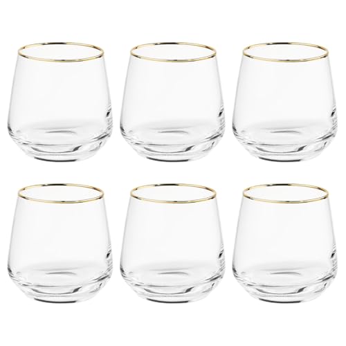 BUTLERS 6er Set Trinkgläser mit Goldrand 345ml elegante Vintage Gläser - TOUCH OF GOLD - Wassergläser Set, Cocktailgläser Set | Trinkgeschirr für Wasser, Tee, Saft, Limonade, Eiskaffee, Whiskey BUTLERS 6er Set Trinkgläser mit Goldrand 345ml elegante Vintage Gläser - TOUCH OF GOLD - Wassergläser Set, Cocktailgläser Set | Trinkgeschirr für Wasser, Tee, Saft, Limonade, Eiskaffee, Whiskey von BUTLERS