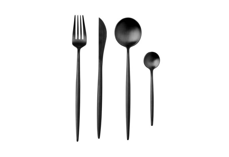 BUTLERS Besteck-Set STILETTO Besteck-Set 16-tlg. matt, Edelstahl, 16-teiliges Besteck in Schwarz Matt aus Edelstahl von BUTLERS