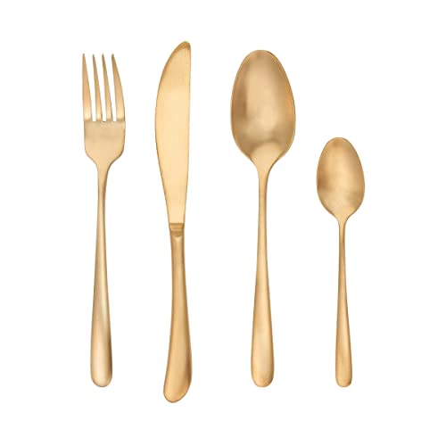 BUTLERS Besteckset KINGS - Hochwertige Besteckgarnitur aus Edelstahl - 4-teiliges Besteck-Set mit Messer, Gabel, Löffel und Teelöffel von BUTLERS