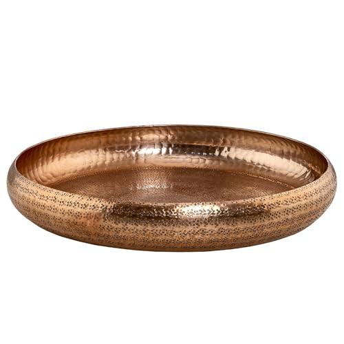 BUTLERS Deko-Teller gehämmert rund 36cm Aluminium in Gold -ORIENTAL LOUNGE- Dekoration handgefertigtes Serviertablett | Tischdeko, Kerzenteller, Deko Tablett von BUTLERS