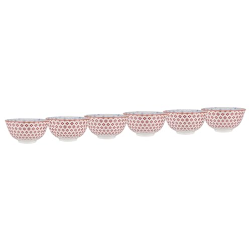 BUTLERS Dipschale 240 ml gemustertes Geschirr Rot aus Porzellan -ORNAMENTS- Mikrowelle und Spülmaschinegeeignet, kleine Schalen und Schüsseln, ideal für Müsli, Obst, Desserts. von BUTLERS