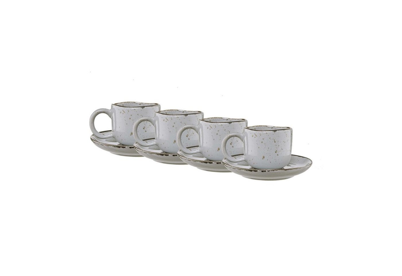 BUTLERS Espressotasse FINCA 4x Espressotasse mit Untertasse 90ml, Porzellan von BUTLERS