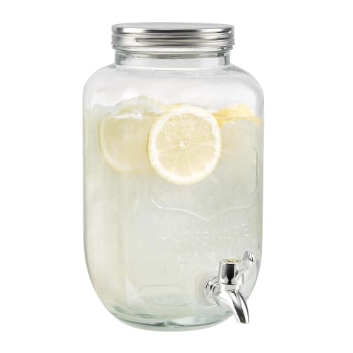 BUTLERS Getränkespender 3,5 Liter aus Glas -REFRESH- Retro Wasserspender mit Zapfhahn in Mason Jar Design | Tee-, Limonaden- und Saftspender (exkl. Ständer) von BUTLERS
