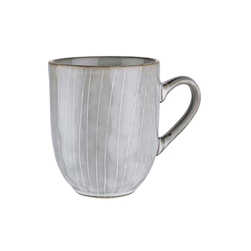 BUTLERS Henley Tasse in Grau 400ml - Kaffeetasse aus Steingut - Kaffeebecher, Teetasse, Hochwertiges Geschirr, Service von BUTLERS