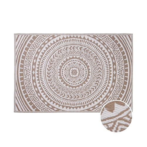 BUTLERS In- & Outdoor-Teppich Circles L 180 x B 118cm -Colour Clash- Balkonteppich wetterfest und waschbar | auch für Küche, Bad oder Flur von BUTLERS
