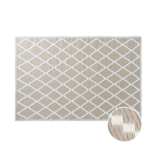 BUTLERS In- & Outdoor-Teppich Rauten L 180 x B 118cm -Colour Clash- Balkonteppich wetterfest und waschbar | auch für Küche, Bad oder Flur von BUTLERS