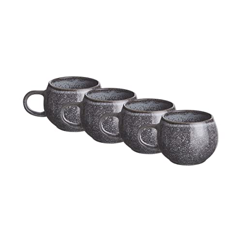 BUTLERS Keramik 4er-Set Tasse mit Henkel | Cappuccino- und Kaffeetasse 350 ml mit reaktiver Glasur von BUTLERS