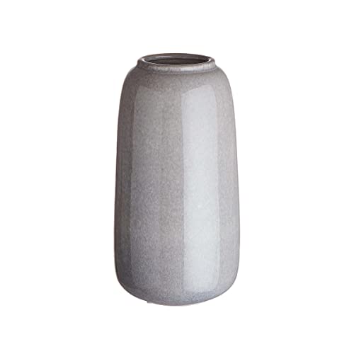 BUTLERS Keramik Vase in Grau glasiert -Lou- Moderne Dekoration für Wohnzimmer und Tischdeko | Blumenvase für Tulpen, Rosen, Pampasgras oder Trockenblumen von BUTLERS
