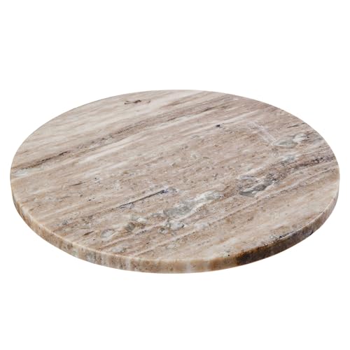 BUTLERS Marmorplatte MARBLE - rundes Tablett, edler weißer Marmor (Ø 30 cm) ideal als Deko-Untersetzer, Organizer für Badezimmer und Wohnzimmer, Küche, Schneidebrett, Servierplatte von BUTLERS