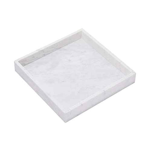 BUTLERS Marmor-Tablett eckig 30cm -Marble- Moderne Tischdeko & Unterteller | Ablage für Schlüssel, Schmuck, Seifenspender | ideal zur Dekoration von Bad, Küche oder Regal von BUTLERS