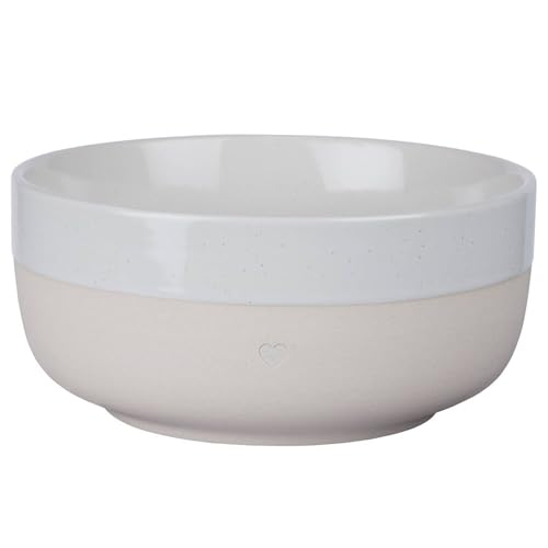 BUTLERS Müslischale 650 ml „Herz“ Steinzeug 650 ml – ME TIME – Müslischüssel weiß beige | Obstschale für Frühstück, Suppe, Salat, Dessert, Pasta | Snackschale & Salatschüssel von BUTLERS