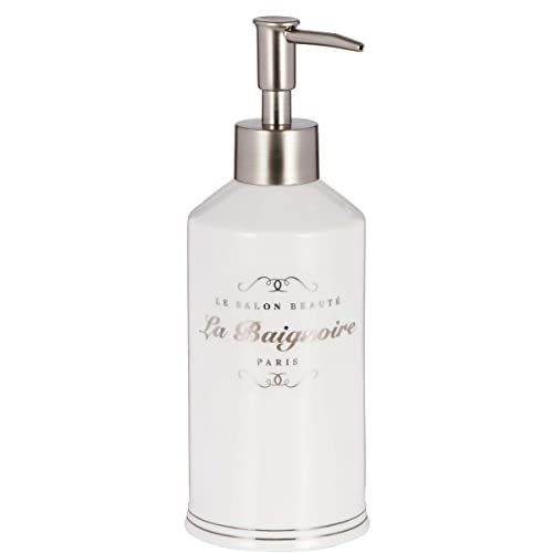 BUTLERS Salon Beauté Seifenspender wiederbefüllbar 7,5x7,5x20,3 cm in Weiß - Pumpseifenspender, Spülmittel-Spender von BUTLERS