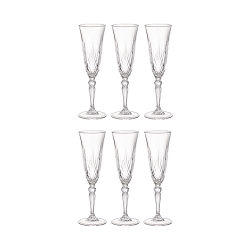 BUTLERS Sektglas, Set 6x Sektgläser aus Kristallglas 160ml aus Kristallglas -CRYSTAL CLUB- ideal als Prosecco Gläser, Sektschalen, Cocktail Gläser von BUTLERS