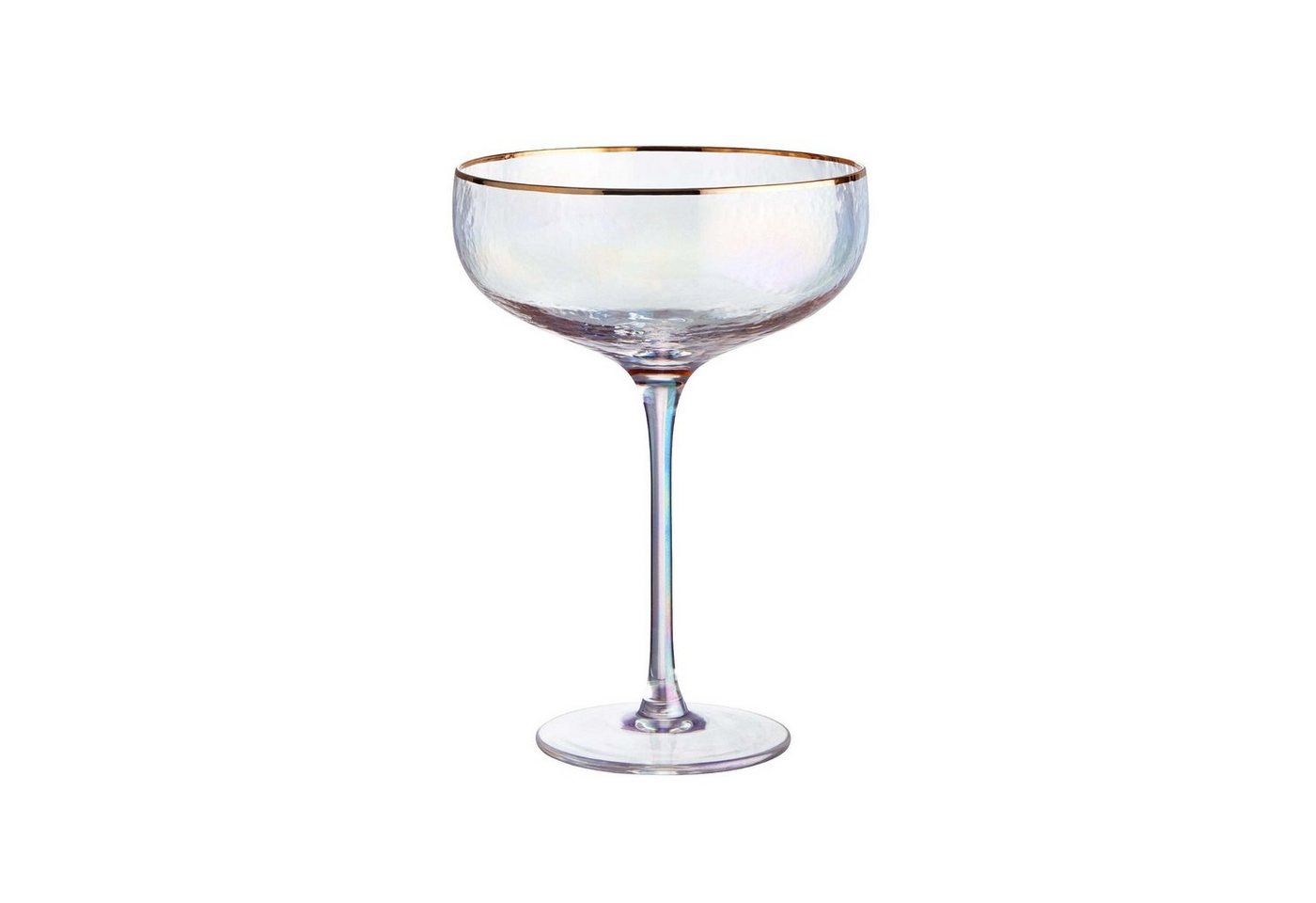 BUTLERS Sektglas SMERALDA Champagnerschale mit Goldrand 400ml, Glas, mundgeblasen von BUTLERS