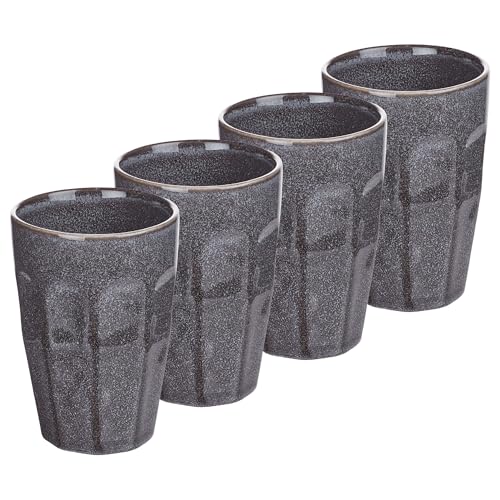 BUTLERS Set 6x Latte Macchiato Tassen 330ml aus Porzellan -BERGAMO- Tee- und Kaffeebecher | Cappuccino Kaffee Tassen in Boho Vintage Landhaus Stil | Spülmaschinen- und mikrowellenfest von BUTLERS