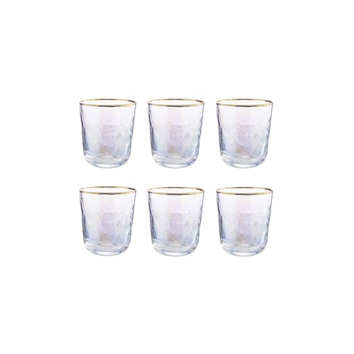 BUTLERS Trinkglas, Set 6x Gläser mit Goldrand 280ml aus Glas -SMERALDA- ideal als Wasserglas, Gläser & Trinkgeschirr, Trinkgläser Set von BUTLERS