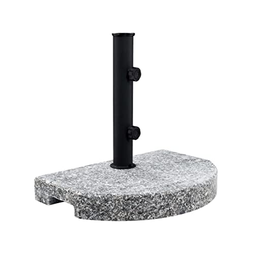 BUTLERS Sonnenschirmständer The Rock – Halbrunder, 15 Kg Schwerer Ständer mit Granitplatte für eine Maststärke bis Ø 3,8 cm von BUTLERS