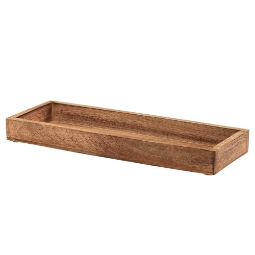 BUTLERS Tablett Mangoholz 55x18cm Forest | Rechteckiges Serviertablett | Holztablett für Dekoration | Servierbrett für Snacks & Getränke von BUTLERS