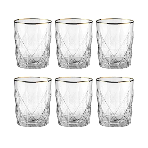 BUTLERS Trinkglas, Set 6x Gläser mit Goldrand 345ml aus Glas -UPSCALE- ideal als Wasserglas, Gläser & Trinkgeschirr, Trinkgläser Set von BUTLERS