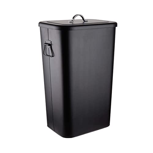 BUTLERS Universaltonne BINSTER - 41 Liter Mülltonne aus Metall mit abnehmbarem Deckel & Tragegriffen - Perfekt als Futtertonne, Wäschetonne, Mülleimer von BUTLERS