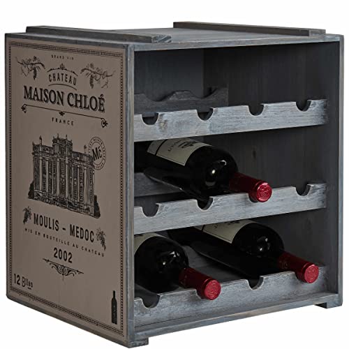 BUTLERS Vinothek Weinregal 36x32x39 in Taupe - Hochwertiges Flaschenregal aus Holz - Alternatives Holzregal, Weinständer von BUTLERS