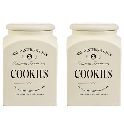 BUTLERS (2 Stück Vorratsdose - MRS. WINTERBOTTOM'S - Keramikdose mit Deckel für Kekse & Süßigkeiten | Englischer Landhausstil BUTLERS (2 Stück Vorratsdose - MRS. WINTERBOTTOM'S - Keramikdose mit Deckel für Kekse & Süßigkeiten | Englischer Landhausstil von BUTLERS