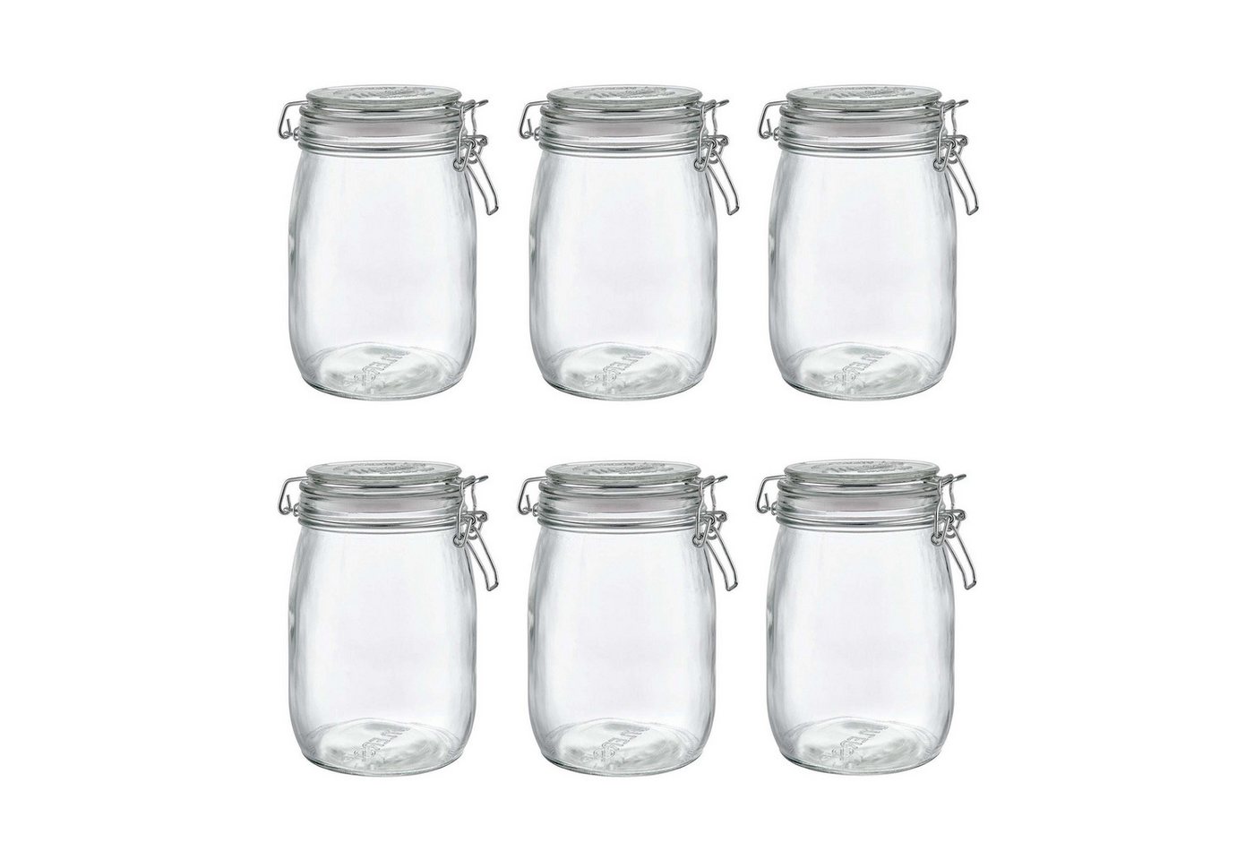 BUTLERS Vorratsglas MASON'S 6x Aufbewahrungsgläser 1000ml, Glas, Edelstahl von BUTLERS