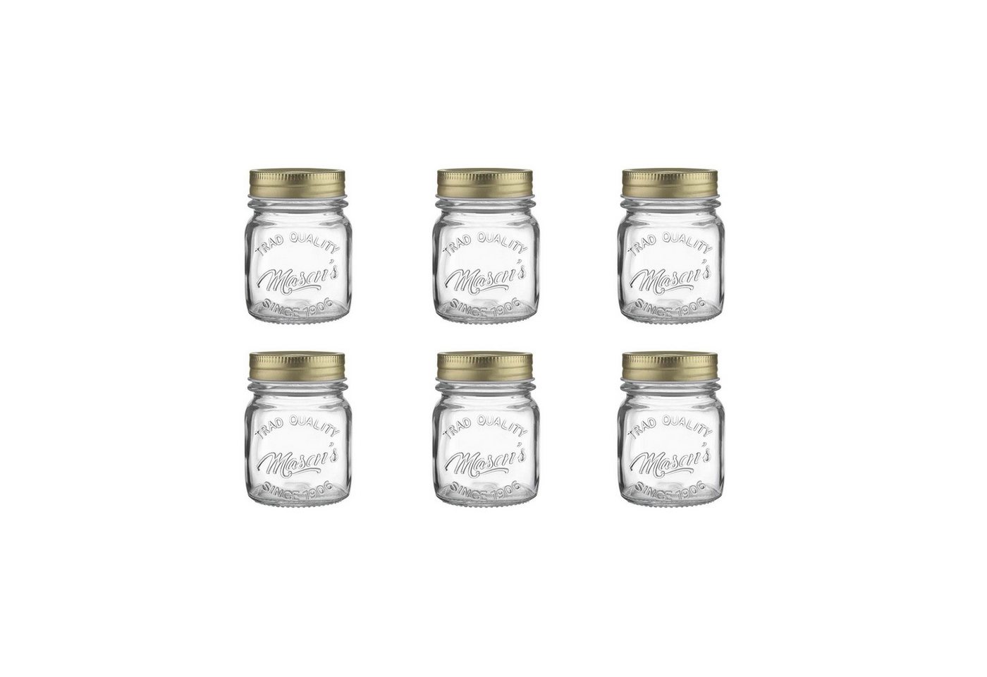 BUTLERS Vorratsglas MASON'S 6x Aufbewahrungsgläser 150ml, Glas, Blech von BUTLERS