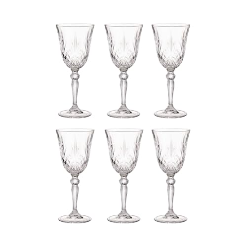 BUTLERS Wine Glass, Set 6x Weißweingläser aus Kristallglas 210ml aus Kristallglas -CRYSTAL CLUB- ideal als Weißweingläser, Aperitif Gläser von BUTLERS