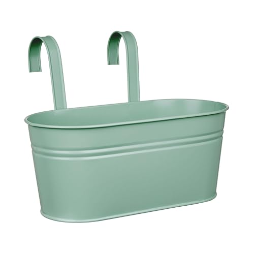 BUTLERS Zinkeimer/Blumenkasten zum Hängen mit abnehmbaren Haltegriffen aus Metall -ZINC- Hängende Blumentopf für den Außenbereich | Planztopf für Balkongeländer von BUTLERS