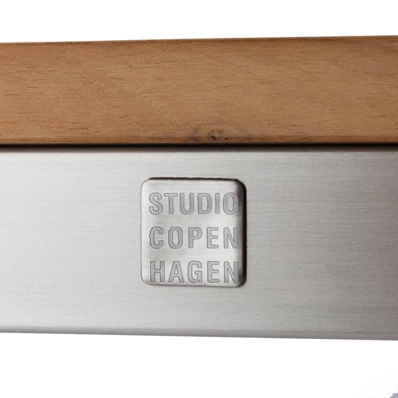 home24 Essgruppe 5-teilig Kombi B 90 x 75 x 90cm Braun/Silber von home24
