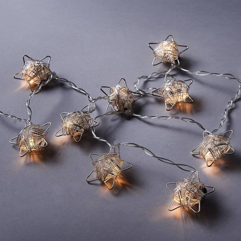 home24 LED-Lichterkette 5 x 5 x 120cm Silber von home24